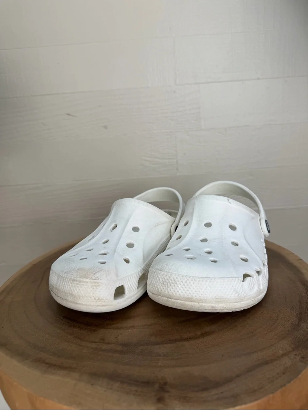 CROCS Kids White Clog with Heel Strap